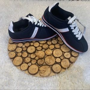 Tommy Hilfiger Navy Blue Nylon and Suede Sneakers